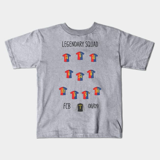 FC Barcelona squad 08/09 Kids T-Shirt by dhaniboi